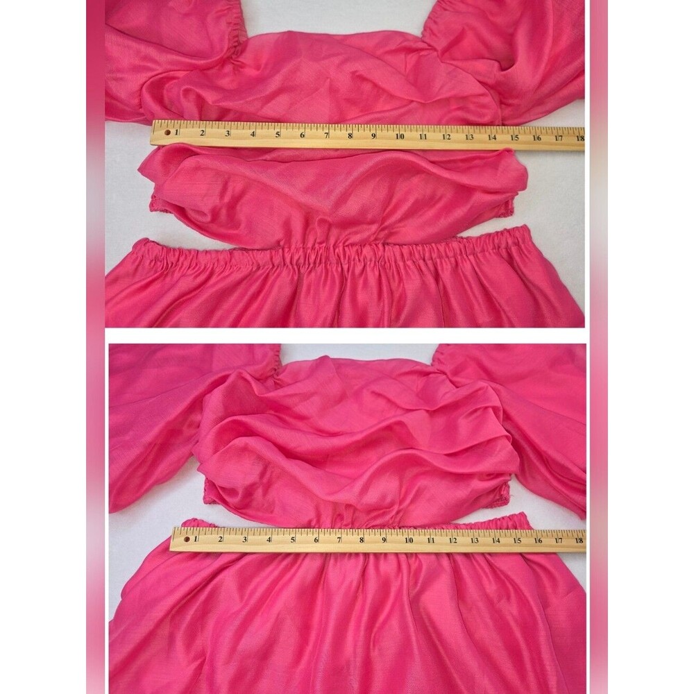 A New Day Size L Pink Puff Sleeve Cutout Bubble Dress 3804-CV - Picture 12 of 13